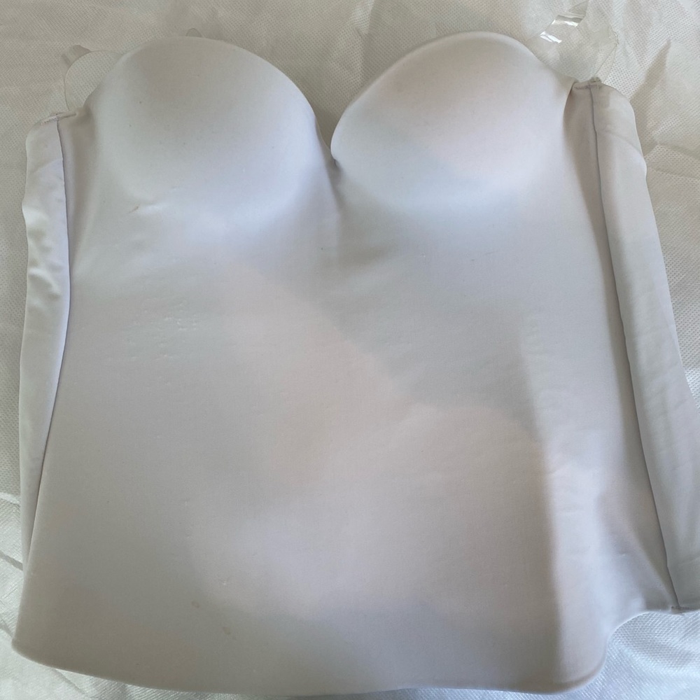 NWT white longline bridal bra, 36B